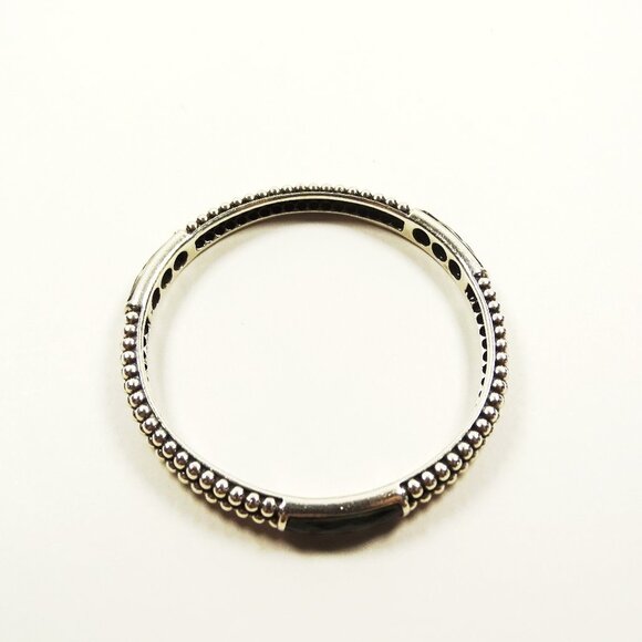 LAGOS Sterling Silver Black Fadeted Onyx Stations Bangle Bracelet - Picture 3 of 7